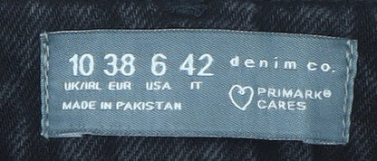 Primark Womens Black Wide-Leg High Rise Jeans Size 10