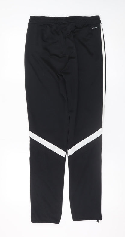 Adidas Boys Black Jogger Trousers 16 Years Climalite Sportswear