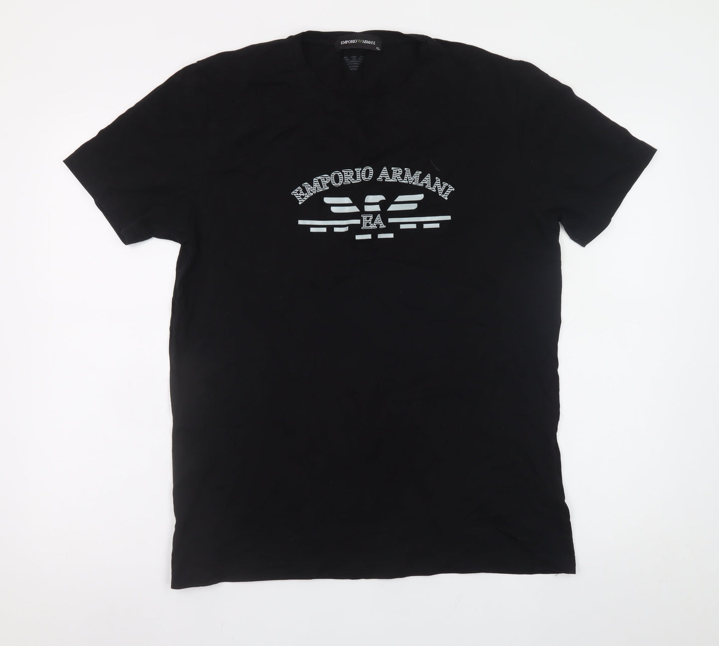 Emporio Armani Men's Black XL Logo Cotton T-Shirt