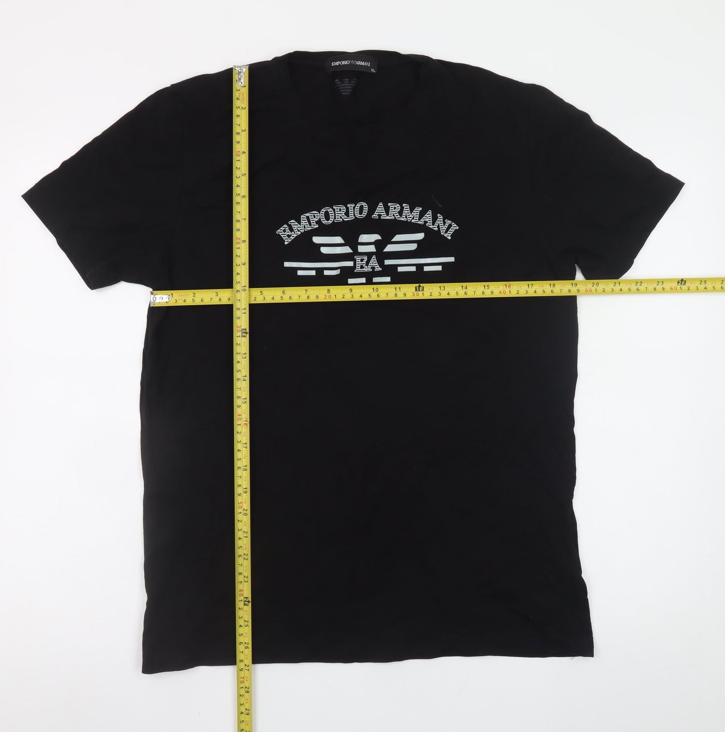 Emporio Armani Men's Black XL Logo Cotton T-Shirt