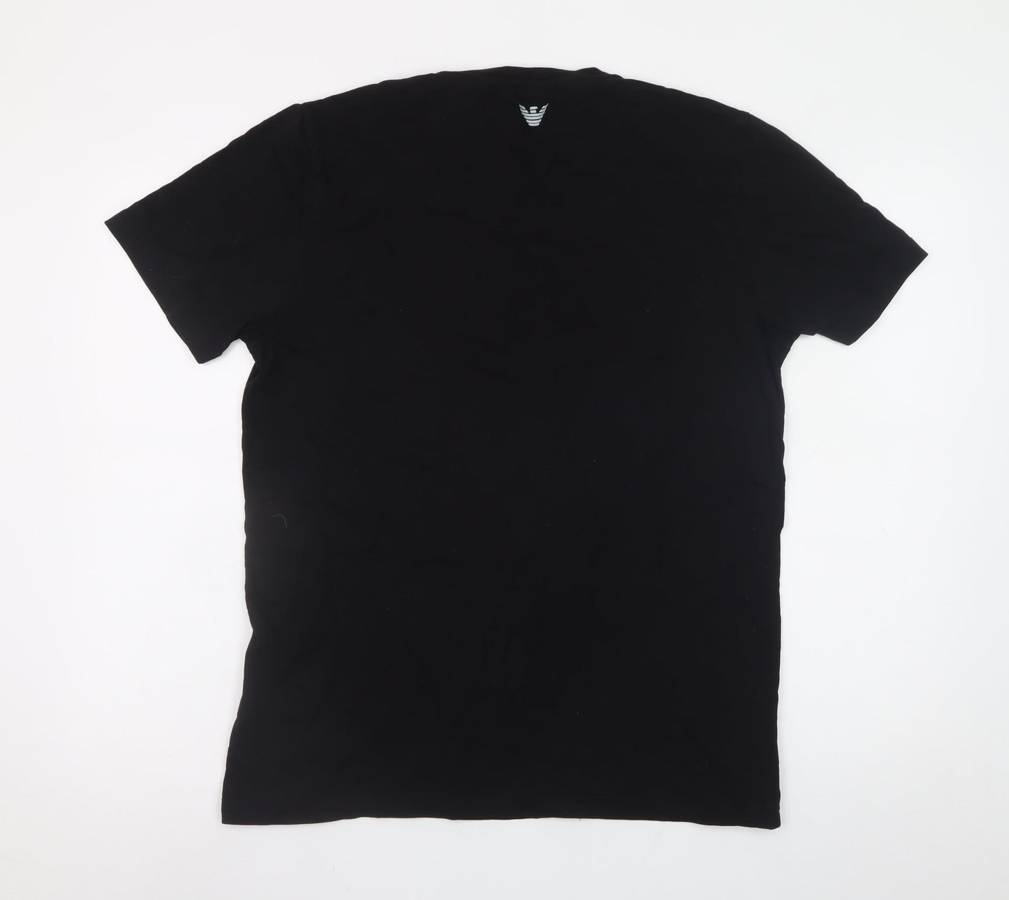 Emporio Armani Men's Black XL Logo Cotton T-Shirt
