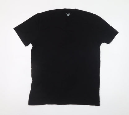 Emporio Armani Men's Black XL Logo Cotton T-Shirt