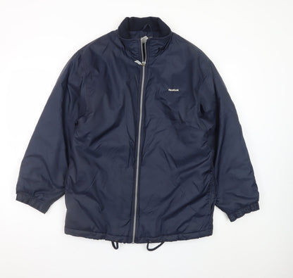 Reebok Essentials Blue Teen 164cm Puffer Jacket Full Zip Lined