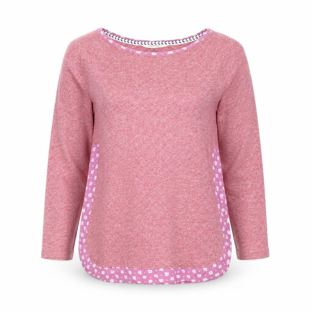 White Stuff Women’s Pink Cotton 3/4 Sleeve Boat Neck T-Shirt Size 8