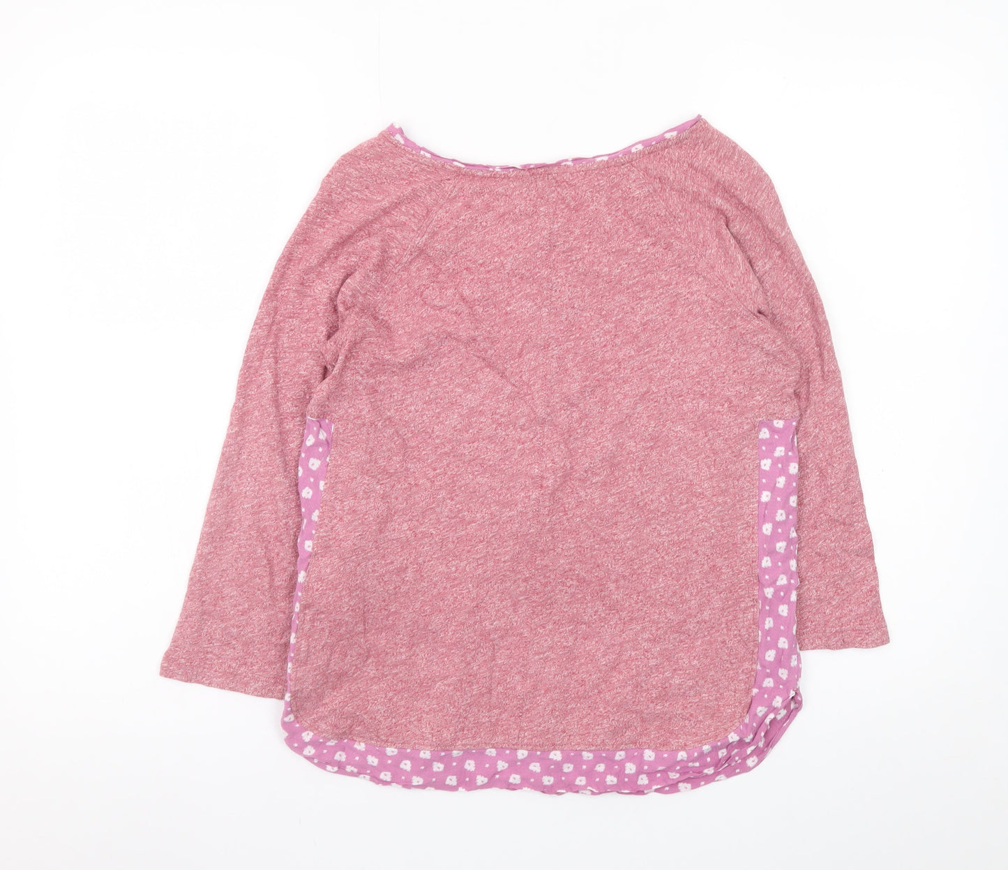White Stuff Women’s Pink Cotton 3/4 Sleeve Boat Neck T-Shirt Size 8