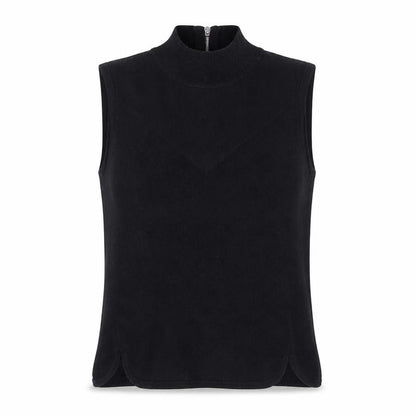 Karen Millen Women Black Mock Neck Sleeveless Jersey Blouse Size 2