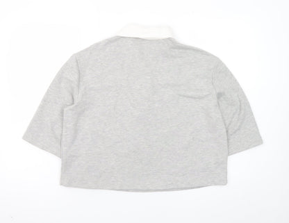 Savida Women's Grey Collared Cropped Polo Top Size 10