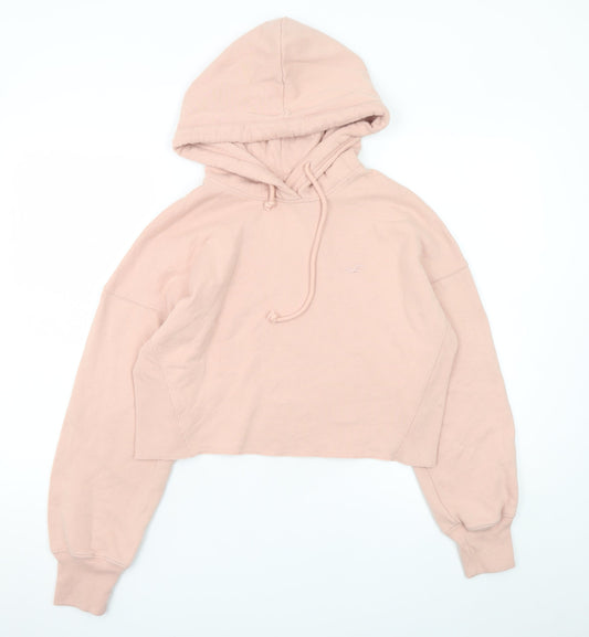 Hollister Womens Pink Pullover Hoodie Medium Cotton Blend