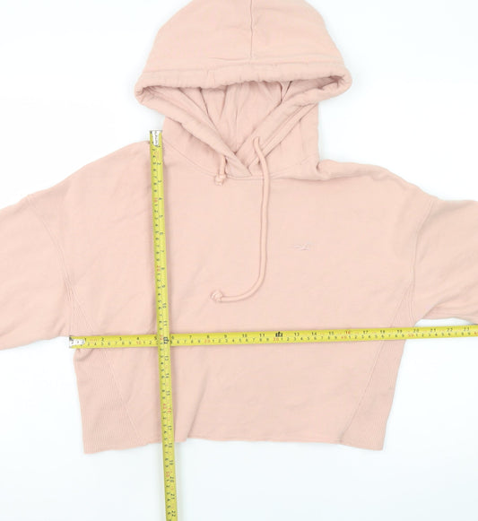 Hollister Womens Pink Pullover Hoodie Medium Cotton Blend