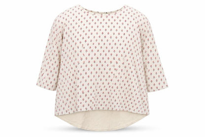 Fat Face Womens Ivory Floral 3/4 Sleeve Tunic Blouse Size 14
