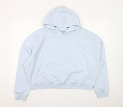 Marks and Spencer Women Blue Large Pullover Hoodie Cotton Blend