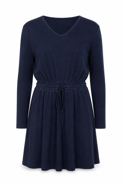 People Tree Women Blue Size 10 Fit & Flare Long Sleeve Cotton Dress