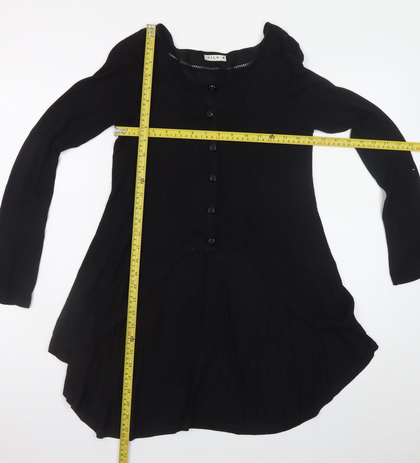 Vila Womens Black M Long Sleeve Button Cardigan