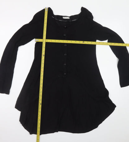 Vila Womens Black M Long Sleeve Button Cardigan