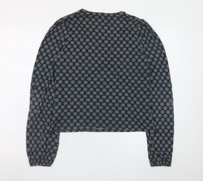 Boden Women’s Blue Geometric Wrap Blouse Size 18 Viscose Stretch