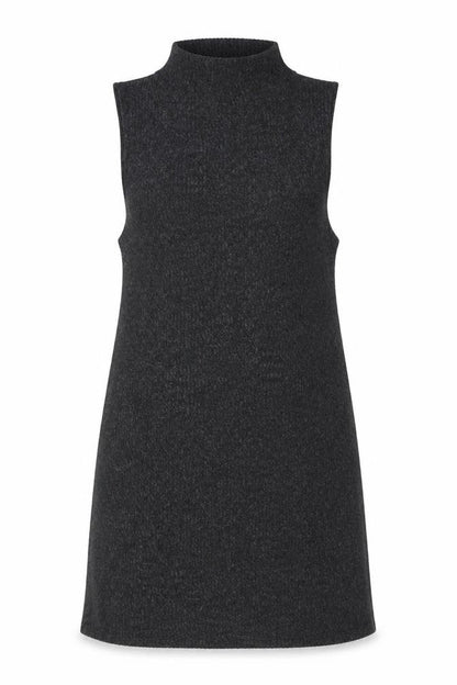 Double Zero Women Grey High Neck Sleeveless Knit Shift Dress M