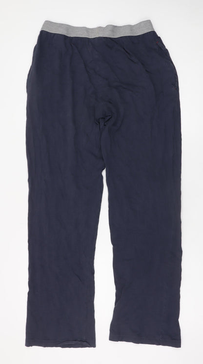 Tommy Hilfiger Men Blue M Lounge Pants Elastic Waist Jersey Cotton