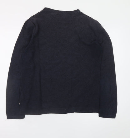 Jack & Jones Men's Black Cotton Crew Neck Pullover Jumper Size L