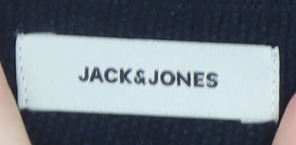 Jack & Jones Men's Black Cotton Crew Neck Pullover Jumper Size L