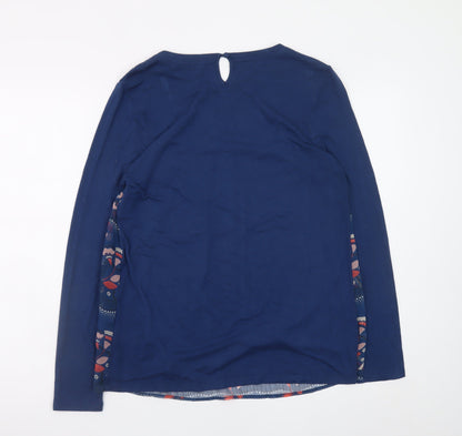 Boden Womens Blue Floral Long Sleeve Tunic Blouse Size 10