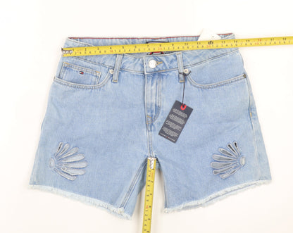 Tommy Hilfiger Womens Blue Denim Cut-Off Shorts Size 14 Cotton