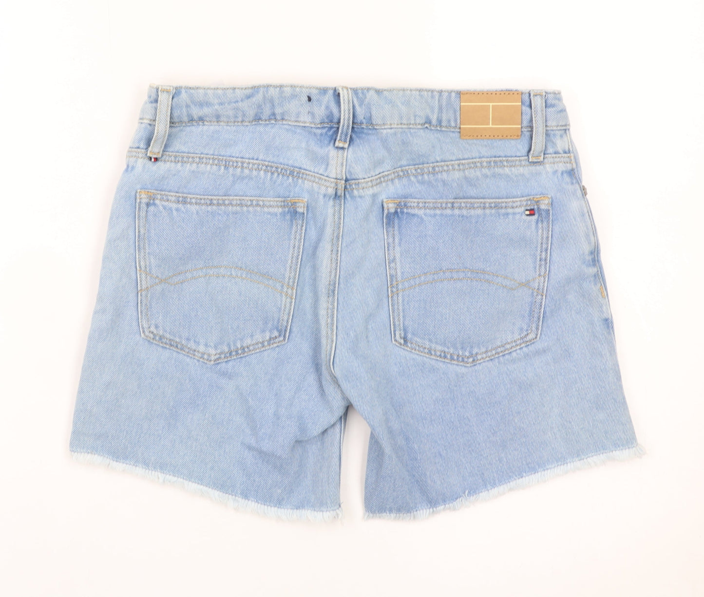 Tommy Hilfiger Womens Blue Denim Cut-Off Shorts Size 14 Cotton