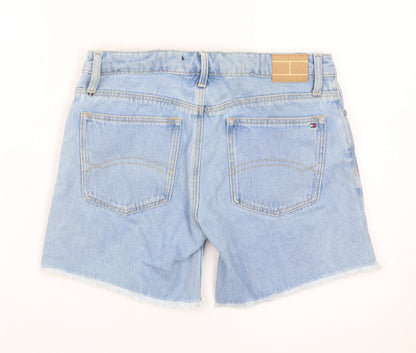 Tommy Hilfiger Womens Blue Denim Cut-Off Shorts Size 14 Cotton