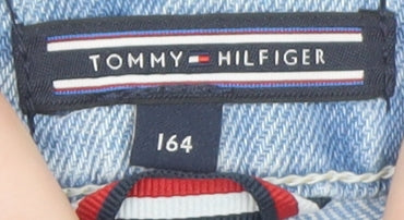 Tommy Hilfiger Womens Blue Denim Cut-Off Shorts Size 14 Cotton