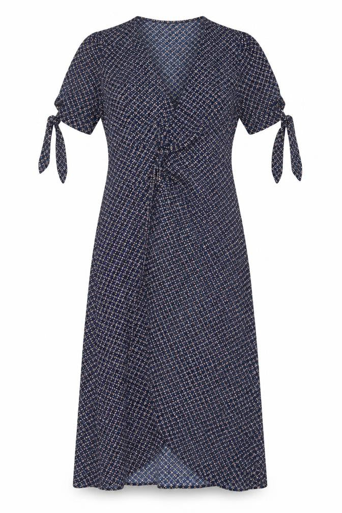 Stella Morgan Women's Blue Geometric Wrap Midi Dress Size 8