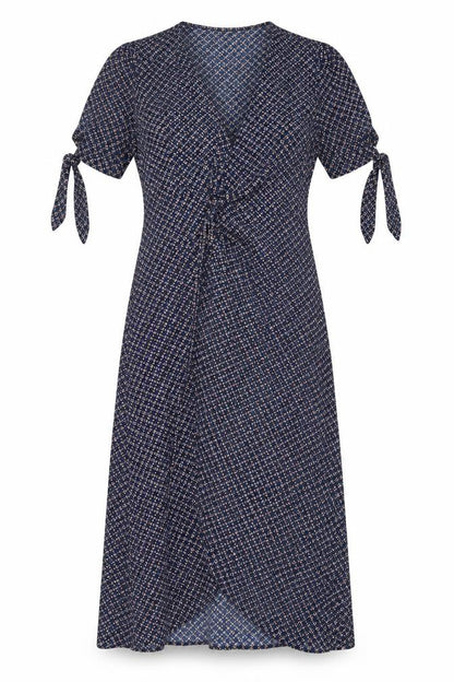 Stella Morgan Women's Blue Geometric Wrap Midi Dress Size 8