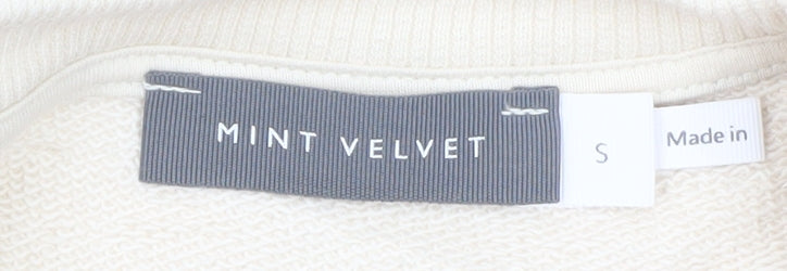 Mint Velvet Women Beige Black Striped Pullover Sweatshirt Size S