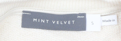 Mint Velvet Women Beige Black Striped Pullover Sweatshirt Size S