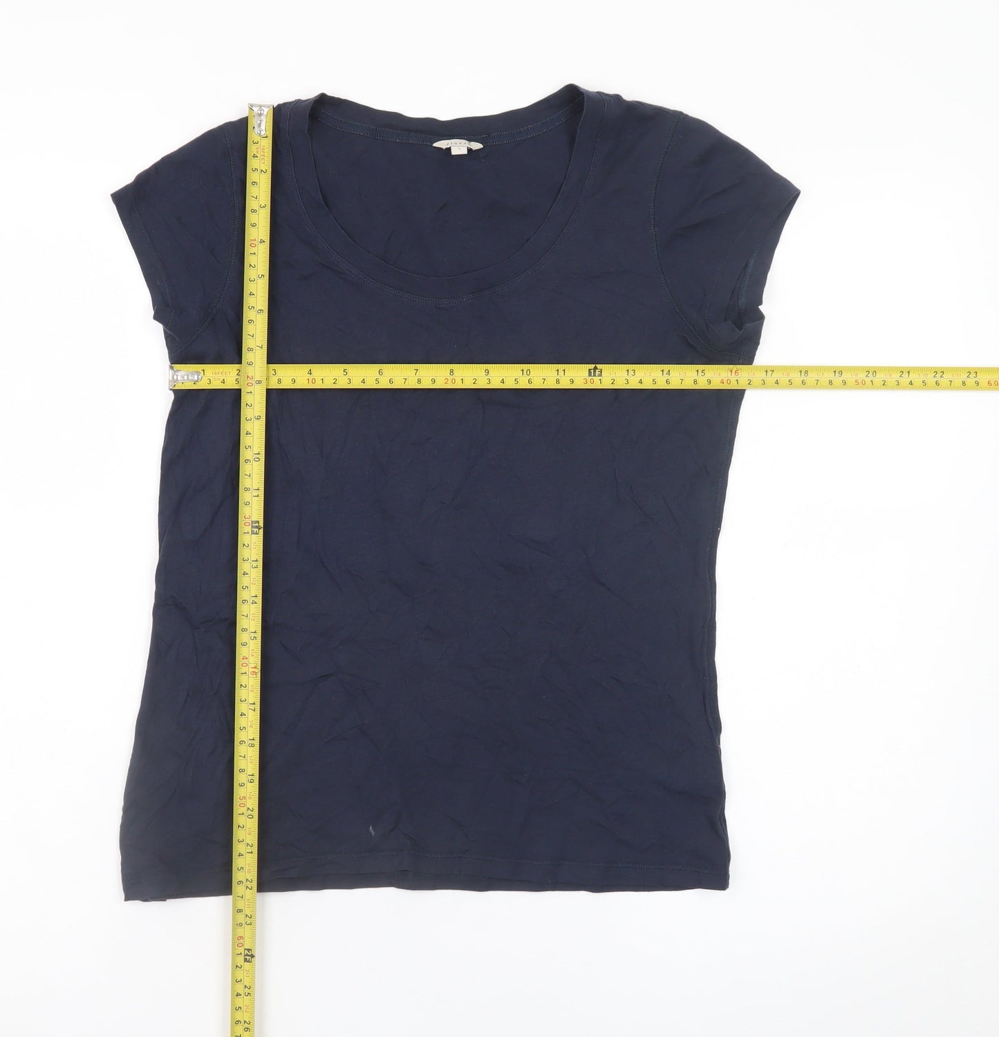 Jigsaw Womens Blue Short Sleeve Modal Cotton Basic T-Shirt S