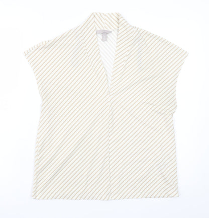 H&M Women’s Beige Striped Kimono Blouse Size S Relaxed Fit