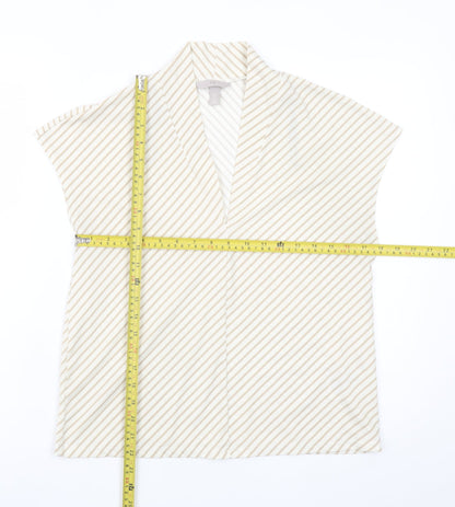 H&M Women’s Beige Striped Kimono Blouse Size S Relaxed Fit
