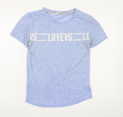 Victoria's Secret Women's Blue XS Basic Crew Neck Love T-Shirt