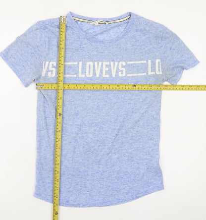 Victoria's Secret Women's Blue XS Basic Crew Neck Love T-Shirt