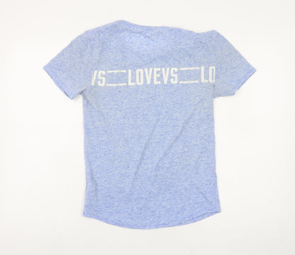 Victoria's Secret Women's Blue XS Basic Crew Neck Love T-Shirt