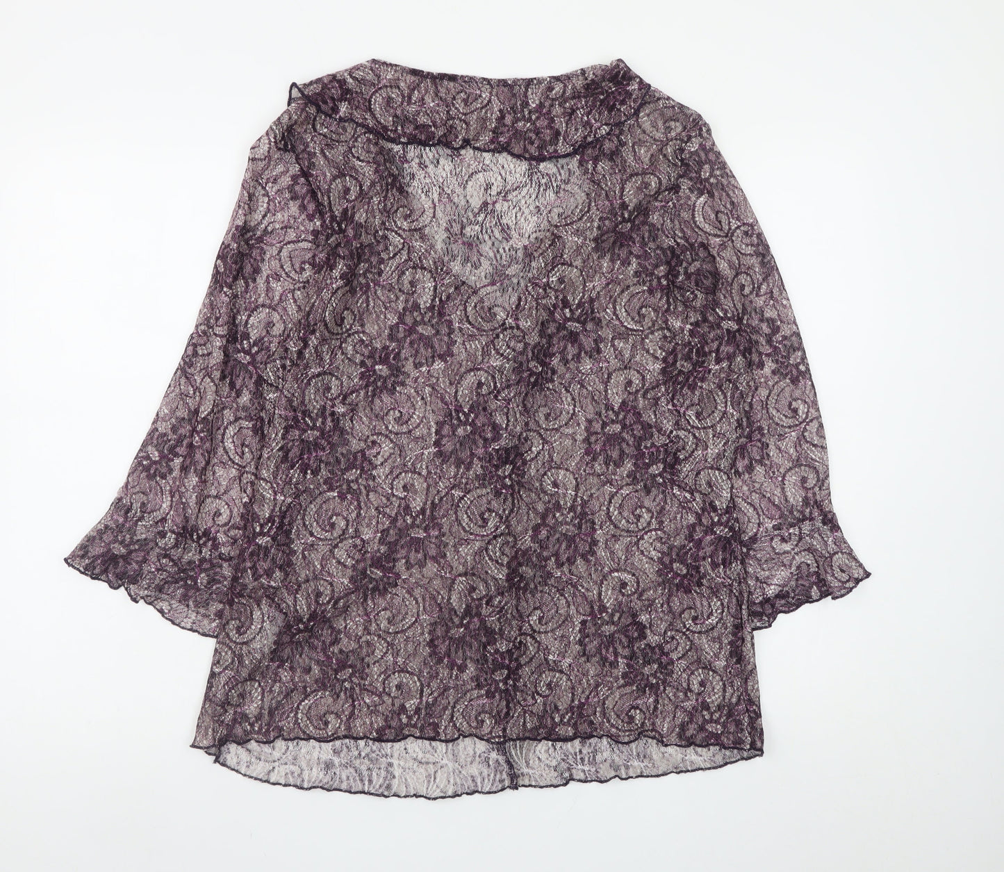 Marks and Spencer Per Una Purple Lace Ruffle Wrap Blouse Women’s Size 20