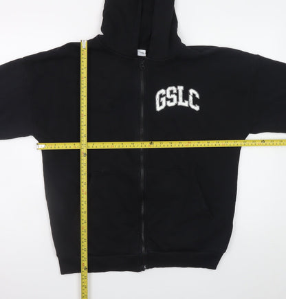 Gymshark Men's Black Full Zip Hoodie Size S GSLC Graphic Logo