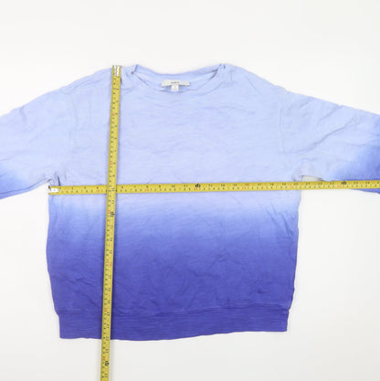 Marks and Spencer Womens Blue Ombre Cotton Crew Neck Sweatshirt Size S