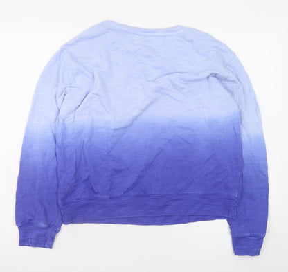 Marks and Spencer Womens Blue Ombre Cotton Crew Neck Sweatshirt Size S