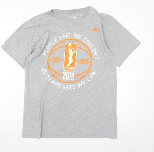 Adidas Men's Grey WNBA 20th Anniversary Graphic T-Shirt M
