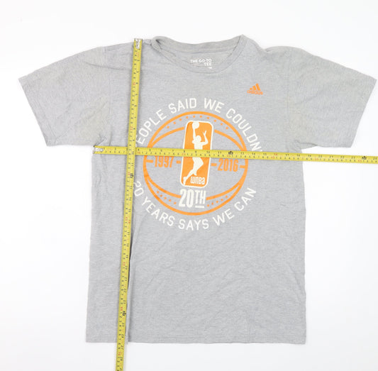 Adidas Men's Grey WNBA 20th Anniversary Graphic T-Shirt M