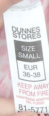 Dunnes Stores Womens Pink Animal Print Cotton T-Shirt Small