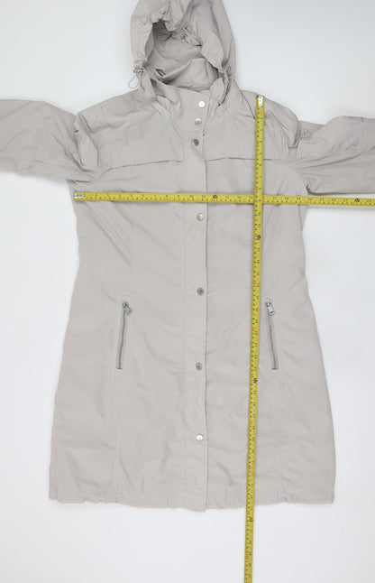 Concept K Women Beige Long Hooded Rain Coat Size 10 Regular