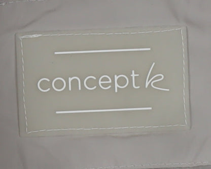 Concept K Women Beige Long Hooded Rain Coat Size 10 Regular