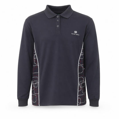 Palm Grove Men’s Black Long Sleeve Polo Shirt Size 16 Regular Fit