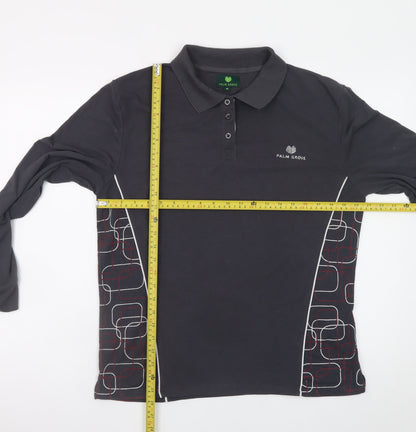 Palm Grove Men’s Black Long Sleeve Polo Shirt Size 16 Regular Fit