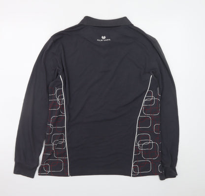 Palm Grove Men’s Black Long Sleeve Polo Shirt Size 16 Regular Fit